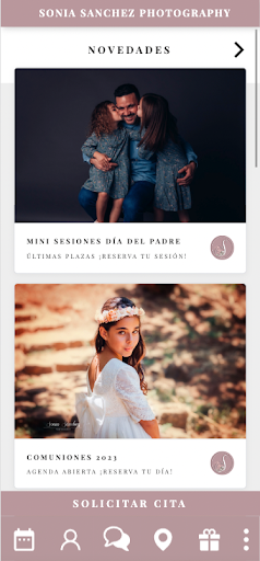 Android application Sonia Sánchez Photography screenshort