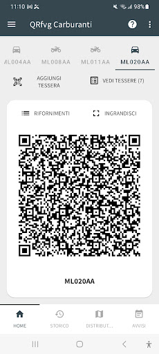 Android application QRfvg Carburanti screenshort