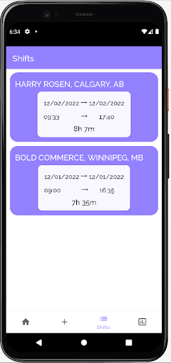 Android application Odd Hours screenshort