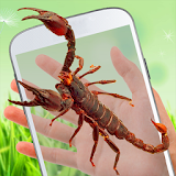 Scorpion on hand scary prank icon