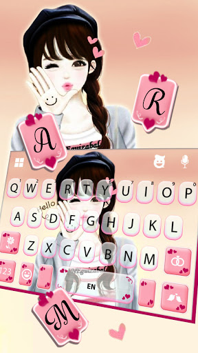 Wink Cute Girl Keyboard Backgr Screen 2