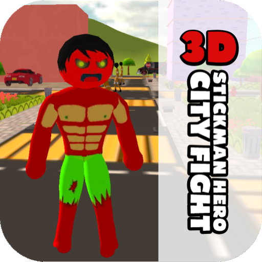 3D Muscle Stickman City Hero