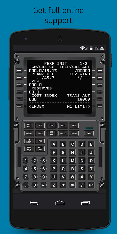 Android application Virtual CDU 737 screenshort