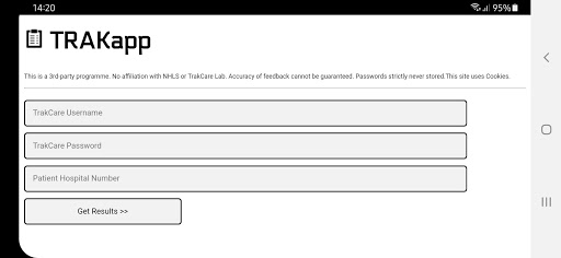 TRAKapp Screen 2