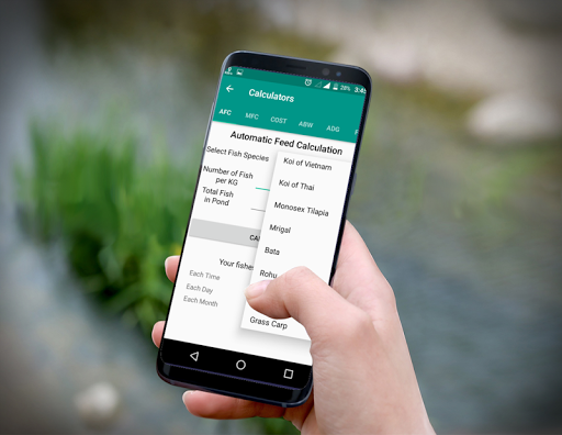 Android application Fish Feed Calculators screenshort