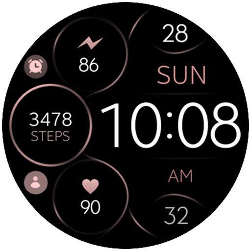Minimal Rose Gold 3 watch face logo