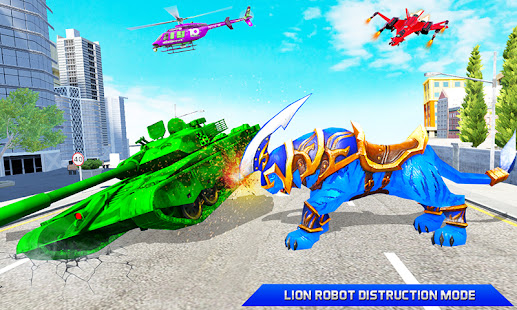 Flying Tank Transform Robot War: Lion Robot Games 10.4.4 screenshots 1