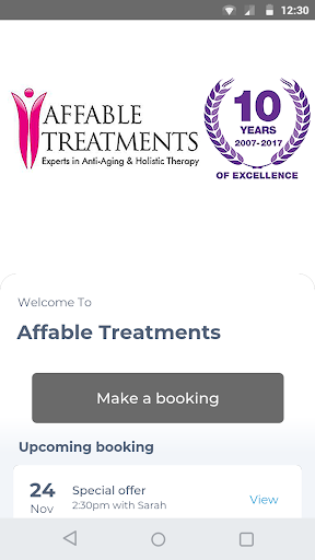 Android application Affable Treatments screenshort