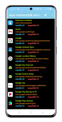 Apps minimumSdk and target Sdk
