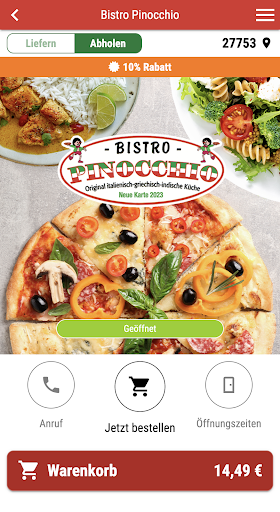 Android application Bistro Pinocchio screenshort