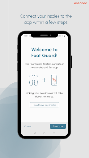 Android application osentec Foot Guard screenshort