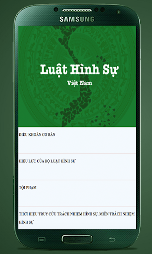 Android application Luat Hinh Su screenshort