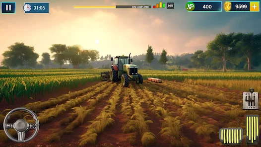 Jogue Dirija o trator na fazenda, um jogo de Fazendas