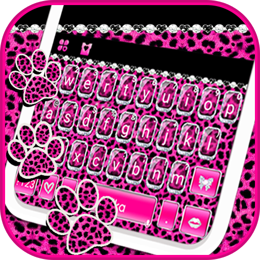 Glitter Pink Leopard Keyboard logo