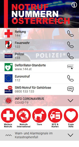 Notrufnummern Österreich Screen 2