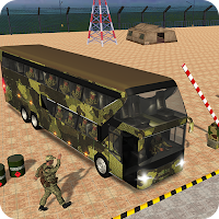 Вождение армейского автобуса США - отряд военных