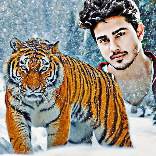 Wild animal photo editor frame logo