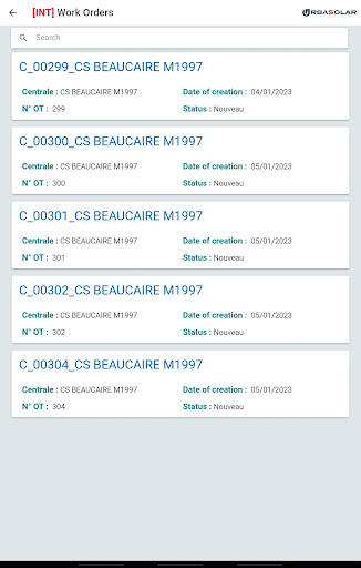 URBASOLAR GMAO Screen 2