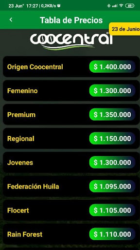 Android application Coocentral screenshort
