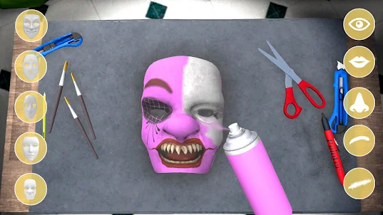 무서운 얼굴 마스크 3D: 픽셀 아트