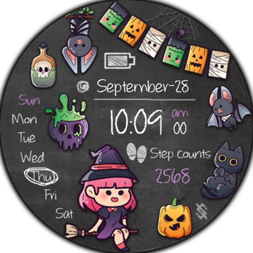 BFF28 - Halloween Cat & Witch logo