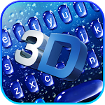 Cover Image of ダウンロード ブルー3D、クールな水滴キーボードのテーマ  APK
