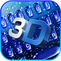 Тема для клавиатуры Blue 3d Water Drop