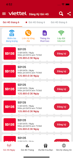 Android application Cách đăng ký 4G Viettel screenshort