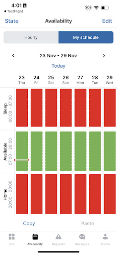myAvailability Screen 3