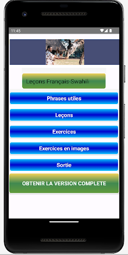 Android application Swahili Français Demo screenshort