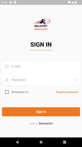 Android application Quick Delivery - Merchant screenshort