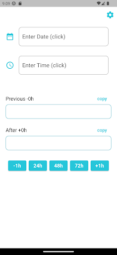 Android application Departure 72h, 24h calculation screenshort