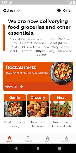 Android application ecare food app templete screenshort