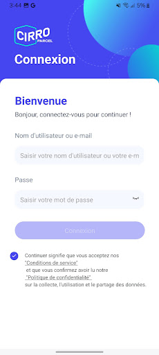 Android application CIRRO Parcel Courier screenshort