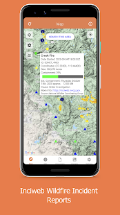 Wildfire - Schermata delle informazioni sulla mappa del fuoco