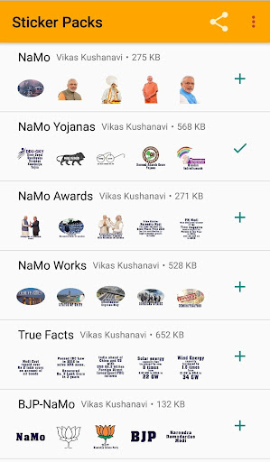 Android application NaMo Stickers for Whatsapp screenshort