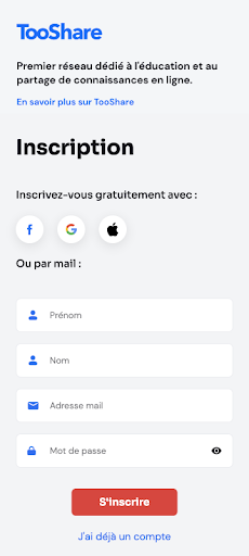 Android application TooShare screenshort