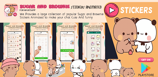 Sugar and Brownie Animated Stickers For WhatsApp cover