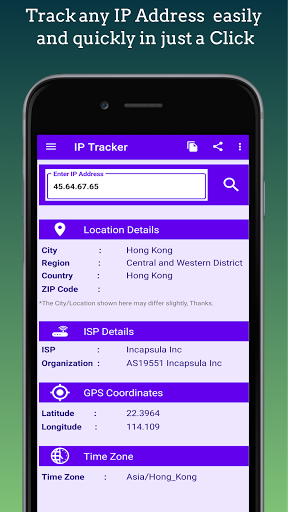 Android application IP Tracker screenshort