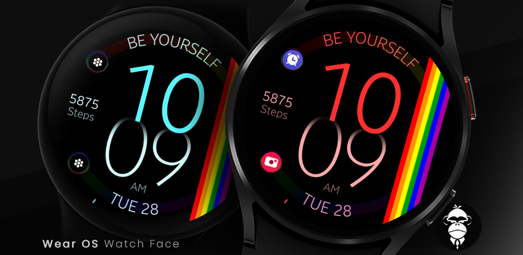 Rainbow digital watch face