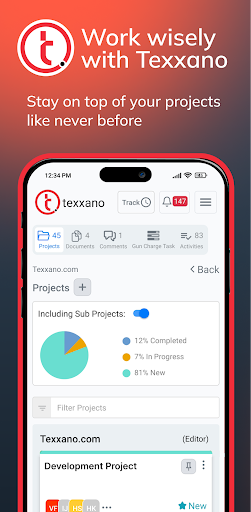 Android application Texxano screenshort