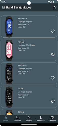 Android application Mi Band 8 WatchFaces screenshort