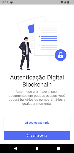 Android application Autenticação Blockchain screenshort