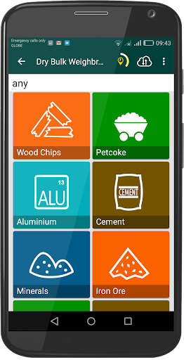 Android application arl Dry Bulk Weighbridge Tally screenshort