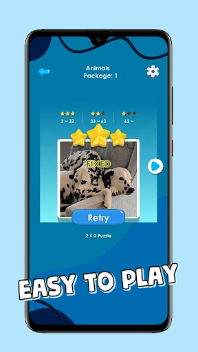 Android application Puzzles slide. Jigsaw block screenshort
