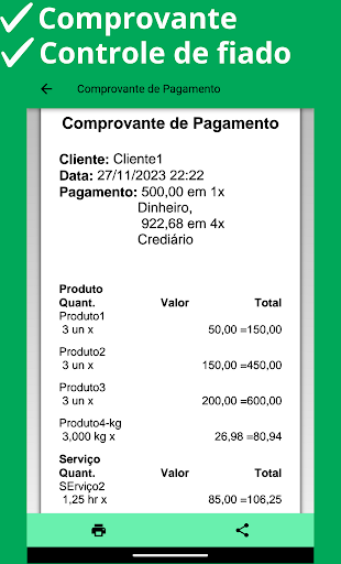 Vendas, estoque e contas Screen 3