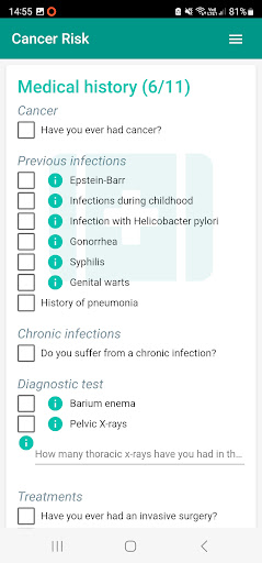 Cancer Risk Calculator Screen 3