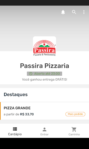 Android application Passira Pizzaria & Restaurante screenshort