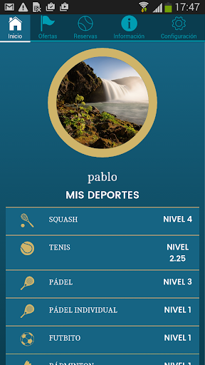 Android application Tenisquash screenshort