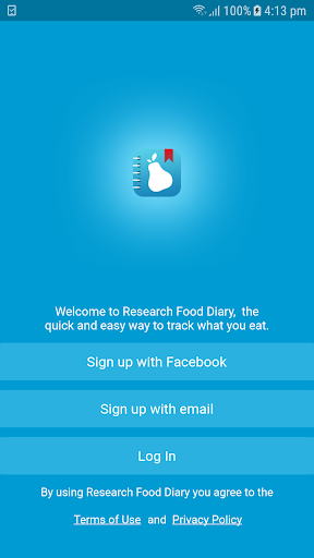 Android application Research Food Diary screenshort